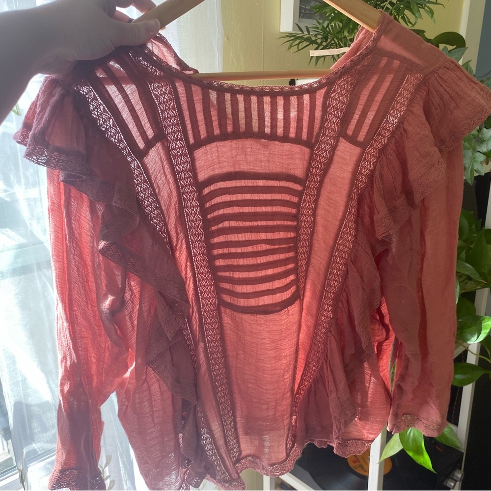 NWT | Free People Coral Blouse - Picture 2 of 8